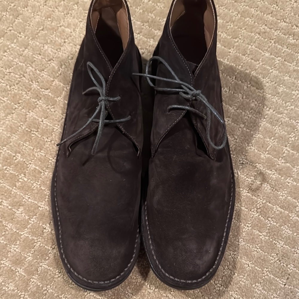 John Varvatos Black Chukka Boots Suede Ankle Height